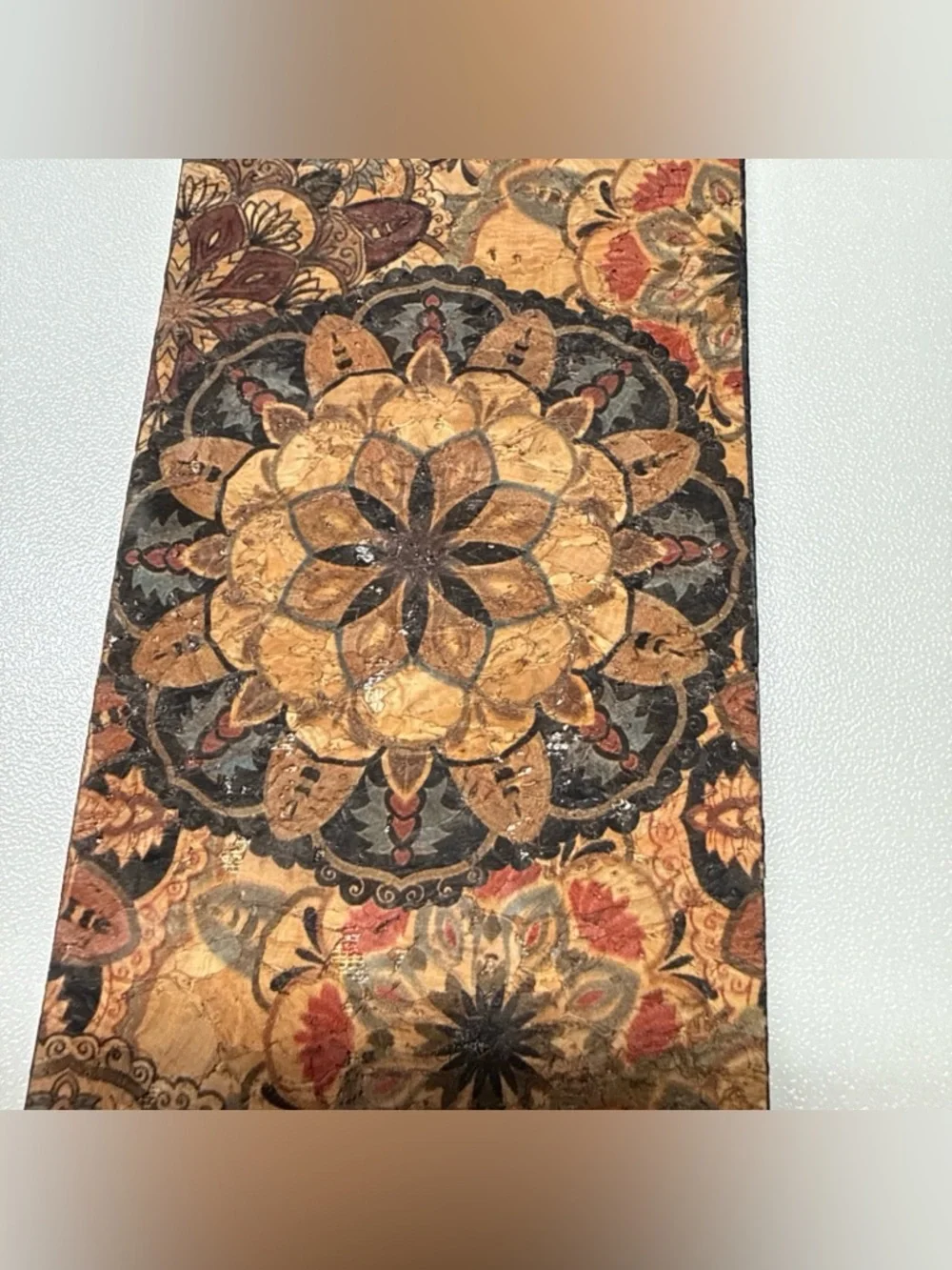 Boho Style Women’s Wide Belt OS Cork‎ Material Mandala Pattern Bohemian Hippie